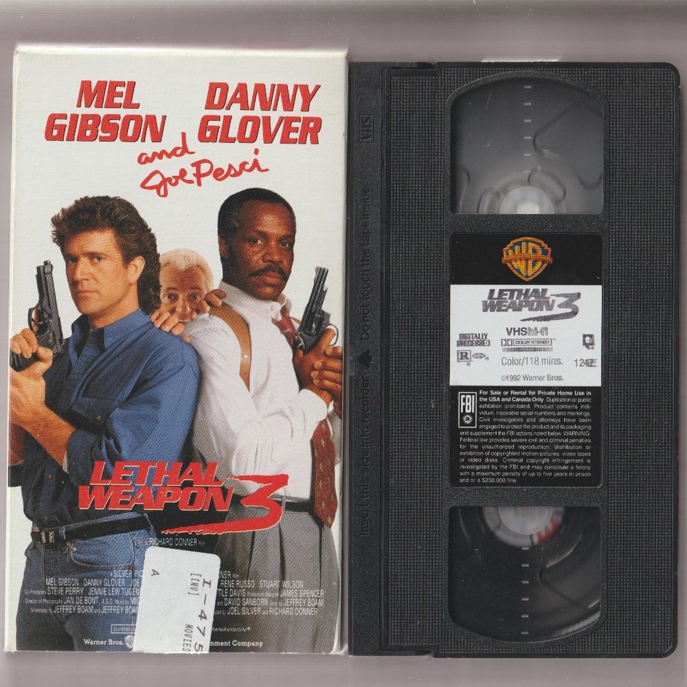Lethal Weapon 3 VHS Mel Gibson, Danny Glover, Joe Pesci